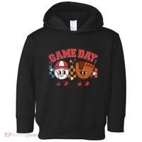 Retro Cartoon Baseball Game Day Toddler Hoodie thumb 0