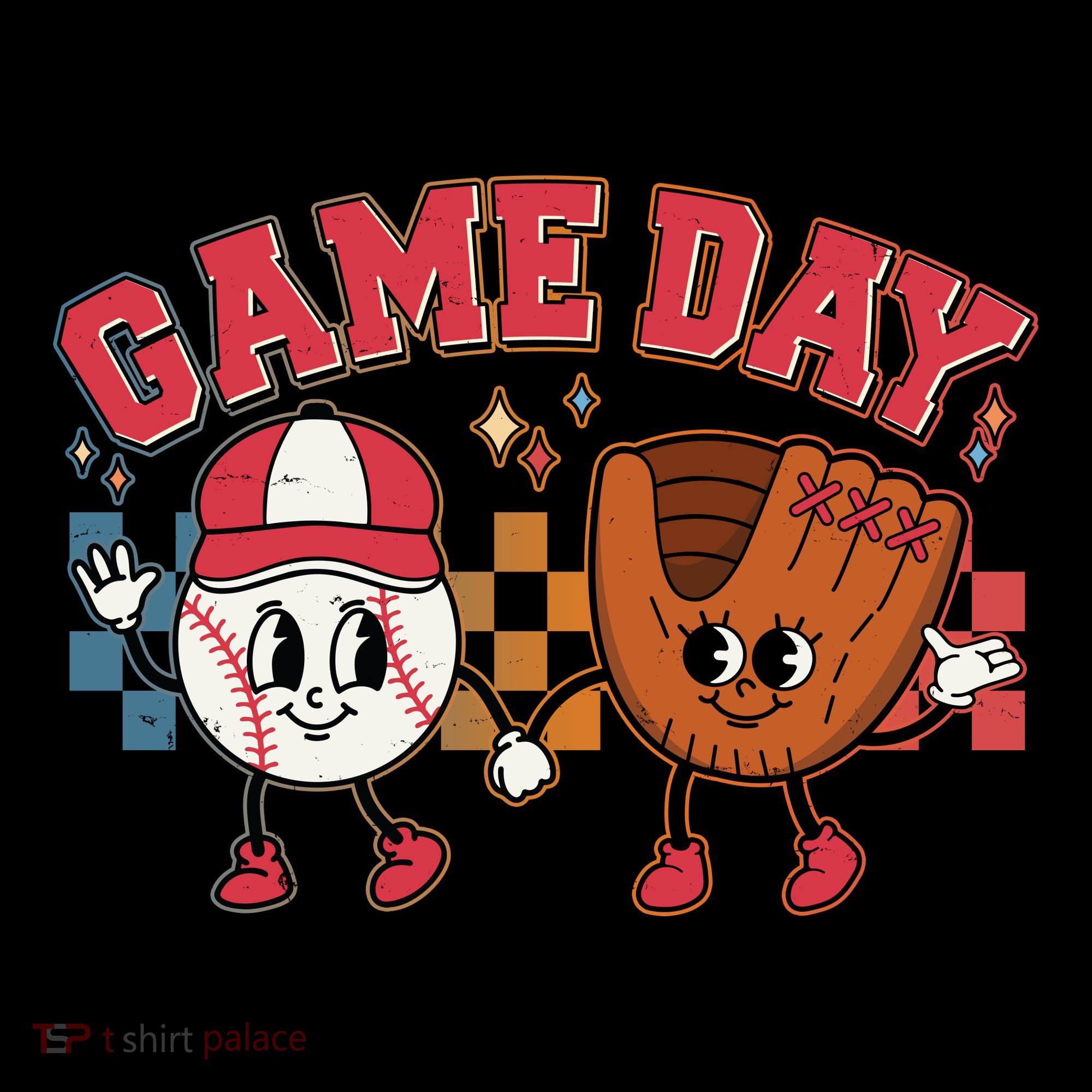 Retro Cartoon Baseball Game Day Tote Bag