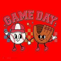 Retro Cartoon Baseball Game Day Santa Hat thumb 1