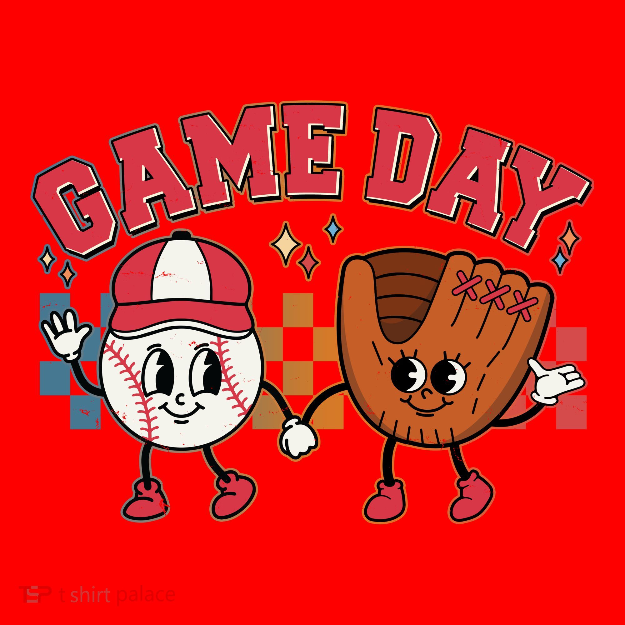 Retro Cartoon Baseball Game Day Santa Hat
