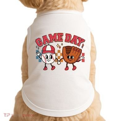 Retro Cartoon Baseball Game Day Doggie Tank