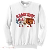 Retro Cartoon Baseball Game Day Sweatshirt thumb 0