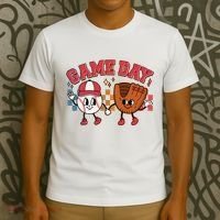 Retro Cartoon Baseball Game Day T-Shirt thumb 3