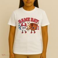 Retro Cartoon Baseball Game Day T-Shirt thumb 4