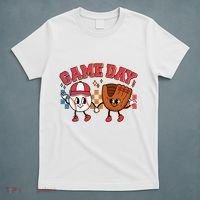 Retro Cartoon Baseball Game Day T-Shirt thumb 5