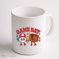 Retro Cartoon Baseball Game Day Coffee Mug thumb 1