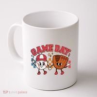 Retro Cartoon Baseball Game Day Coffee Mug thumb 0