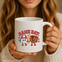 Retro Cartoon Baseball Game Day Coffee Mug thumb 3