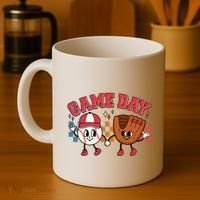 Retro Cartoon Baseball Game Day Coffee Mug thumb 4