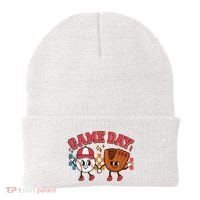Retro Cartoon Baseball Game Day Beanie thumb 0
