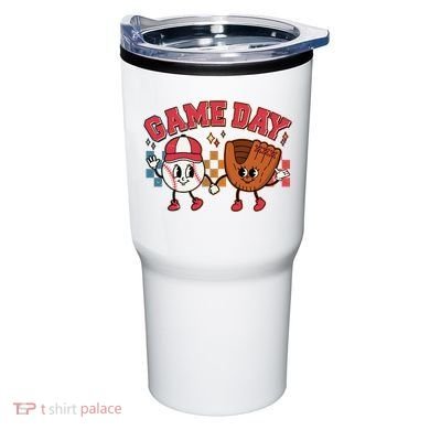 Retro Cartoon Baseball Game Day Tumbler