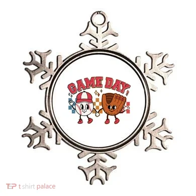 Retro Cartoon Baseball Game Day Ornament