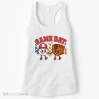 Retro Cartoon Baseball Game Day Women's Tank Top thumb 0