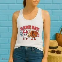 Retro Cartoon Baseball Game Day Women's Tank Top thumb 2