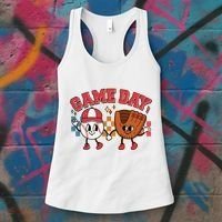 Retro Cartoon Baseball Game Day Women's Tank Top thumb 3