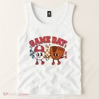 Retro Cartoon Baseball Game Day Tank Top thumb 2