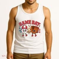 Retro Cartoon Baseball Game Day Tank Top thumb 3