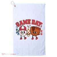 Retro Cartoon Baseball Game Day Golf Towel thumb 0