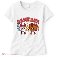 Retro Cartoon Baseball Game Day Women's T-Shirt thumb 0