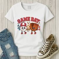 Retro Cartoon Baseball Game Day Women's T-Shirt thumb 3