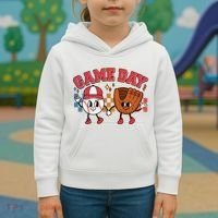Retro Cartoon Baseball Game Day Kids Hoodie thumb 3