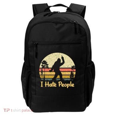 Retro Camping Bigfoot Sasquatch Middle Finger I Hate People Backpack