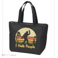 Retro Camping Bigfoot Sasquatch Middle Finger I Hate People Tote Bag thumb 3