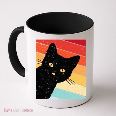 Retro Cat Black Cat Vintage Cat Cat Coffee Mug