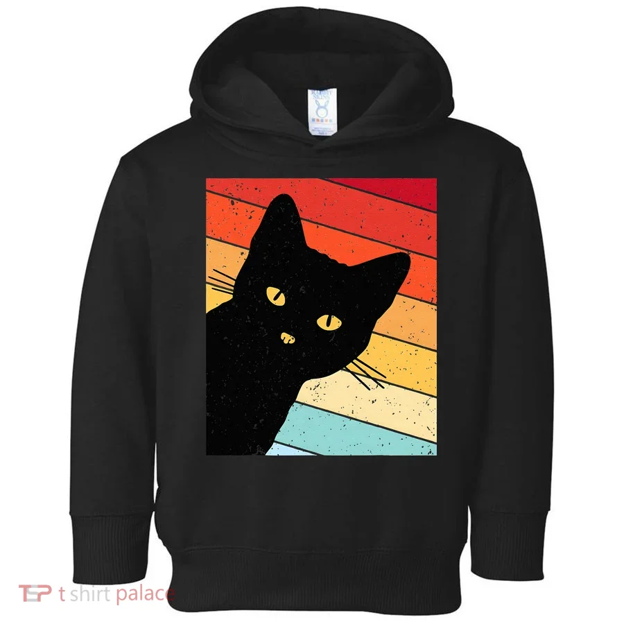 Retro Cat Black Cat Vintage Cat Cat Toddler Hoodie