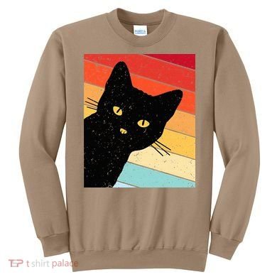 Retro Cat Black Cat Vintage Cat Cat Sweatshirt