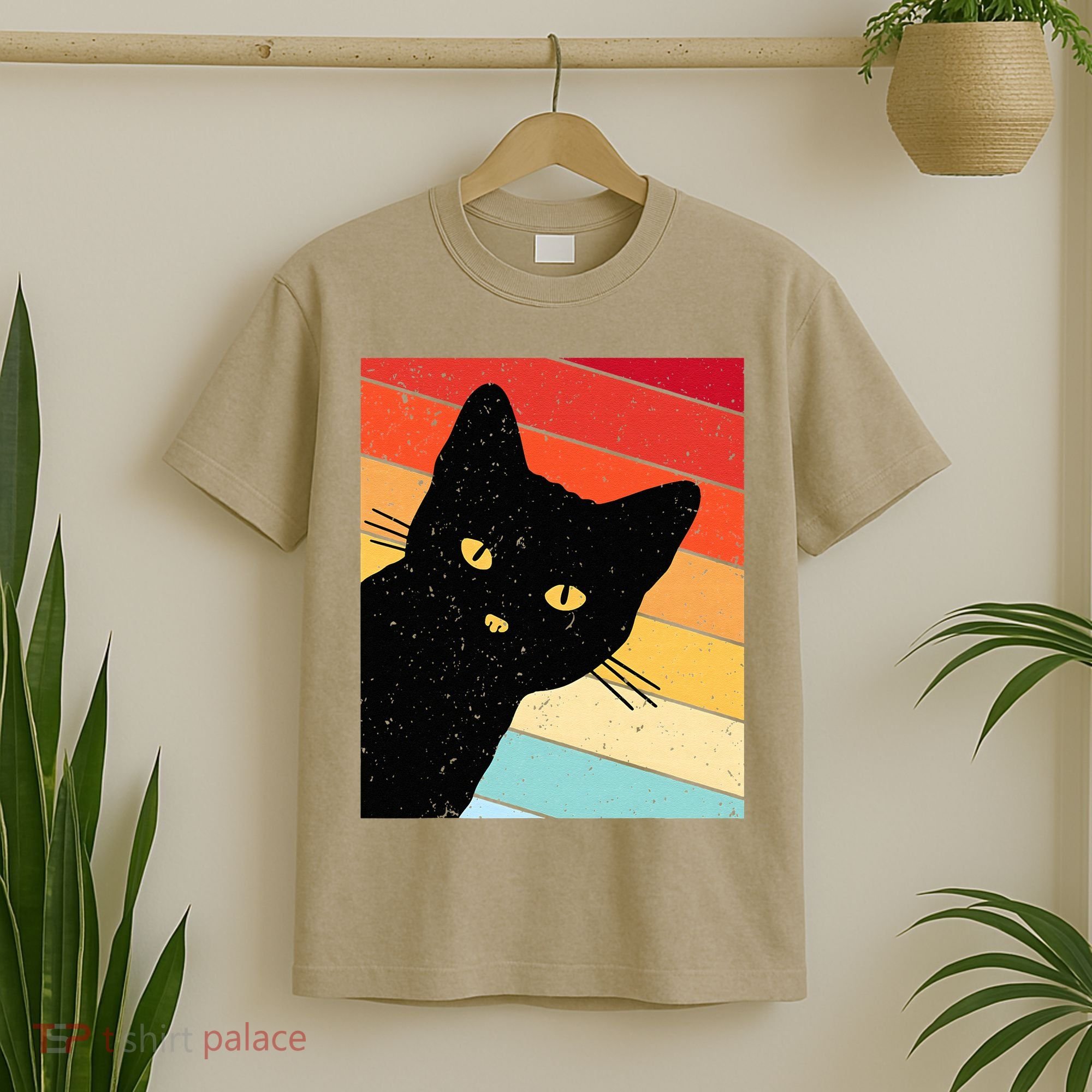 Retro Cat Black Cat Vintage Cat Cat T-Shirt