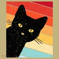 Retro Cat Black Cat Vintage Cat Cat T-Shirt thumb 7