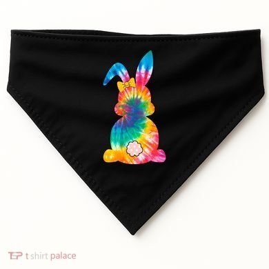 Rainbow Colorful Bunny USA-Made Doggie Bandana