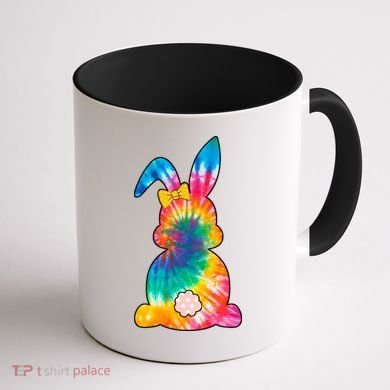 Rainbow Colorful Bunny Coffee Mug back