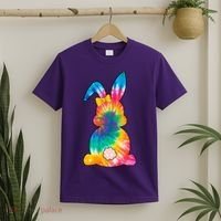 Rainbow Colorful Bunny T-Shirt thumb 2