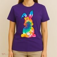 Rainbow Colorful Bunny T-Shirt thumb 4