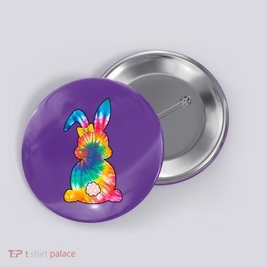 Rainbow Colorful Bunny Button