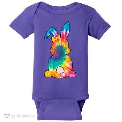 Rainbow Colorful Bunny Baby Bodysuit