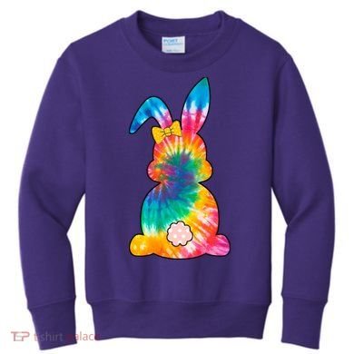 Rainbow Colorful Bunny Kids Sweatshirt