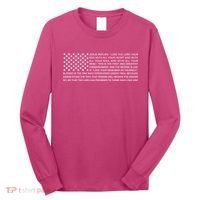 Religious Christianity Bible Verse USA American Flag Long Sleeve Shirt thumb 0
