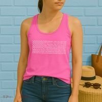 Religious Christianity Bible Verse USA American Flag Women's Tank Top thumb 2