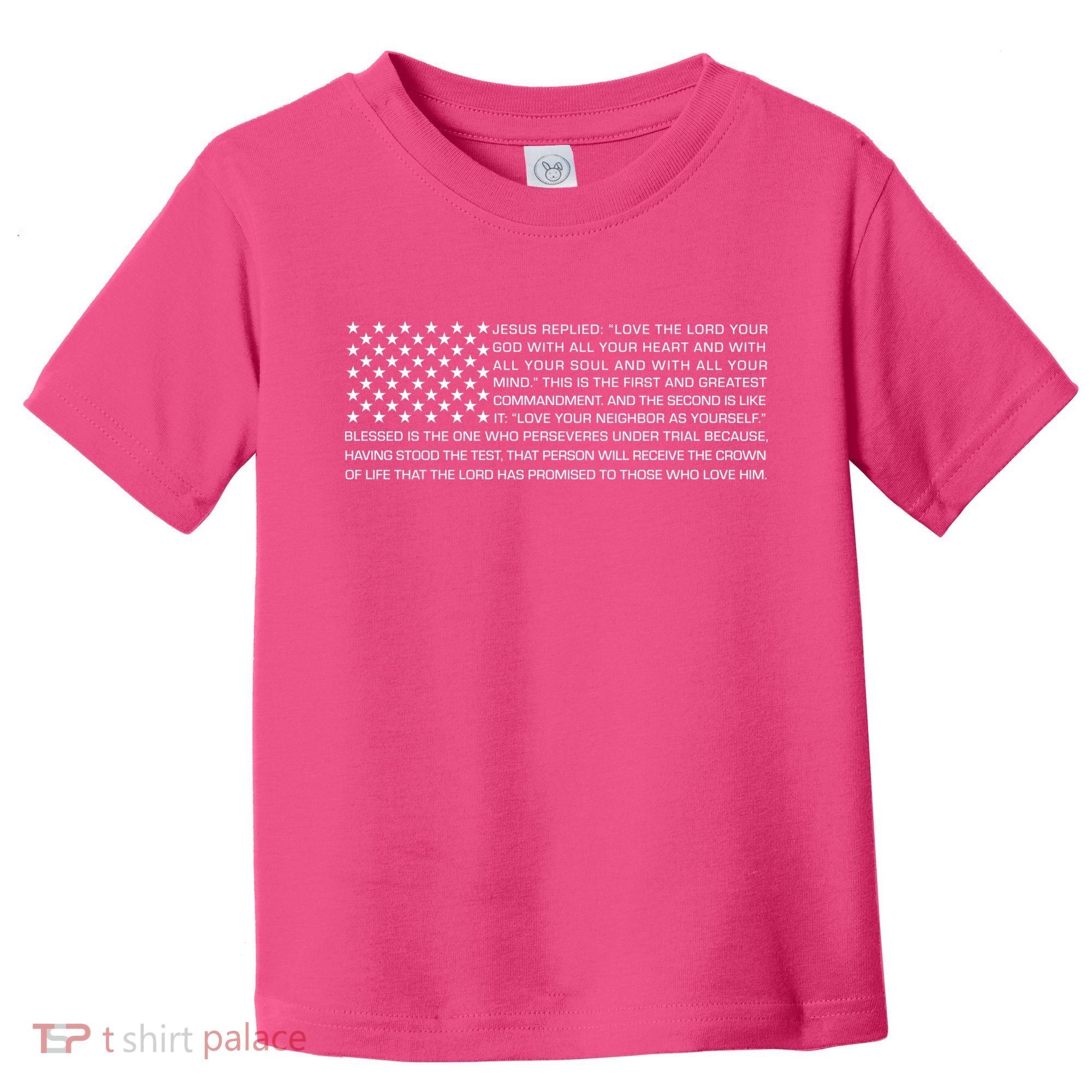Religious Christianity Bible Verse USA American Flag Toddler T-Shirt