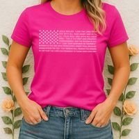Religious Christianity Bible Verse USA American Flag Women's T-Shirt thumb 2