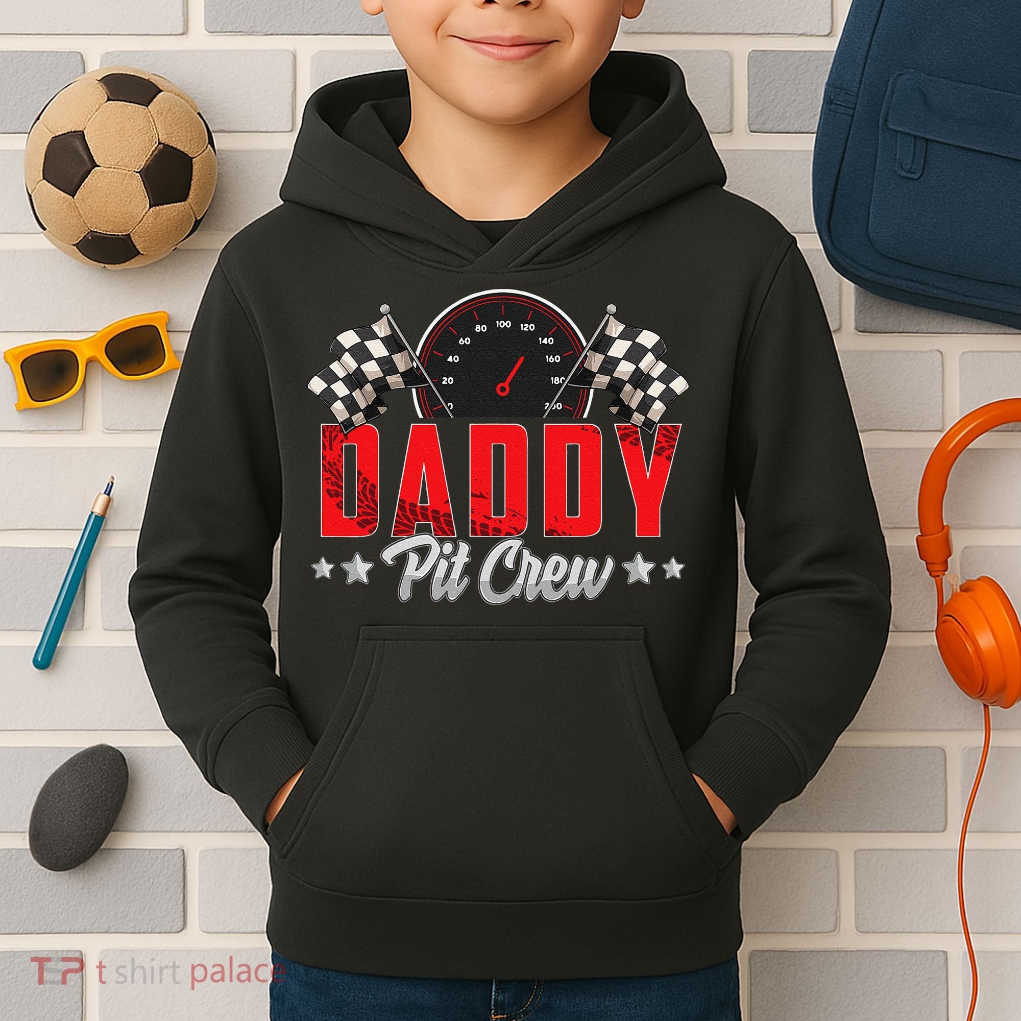 Race Car Birthday Party Racing Family Daddy Pit Crew Kids Hoodie