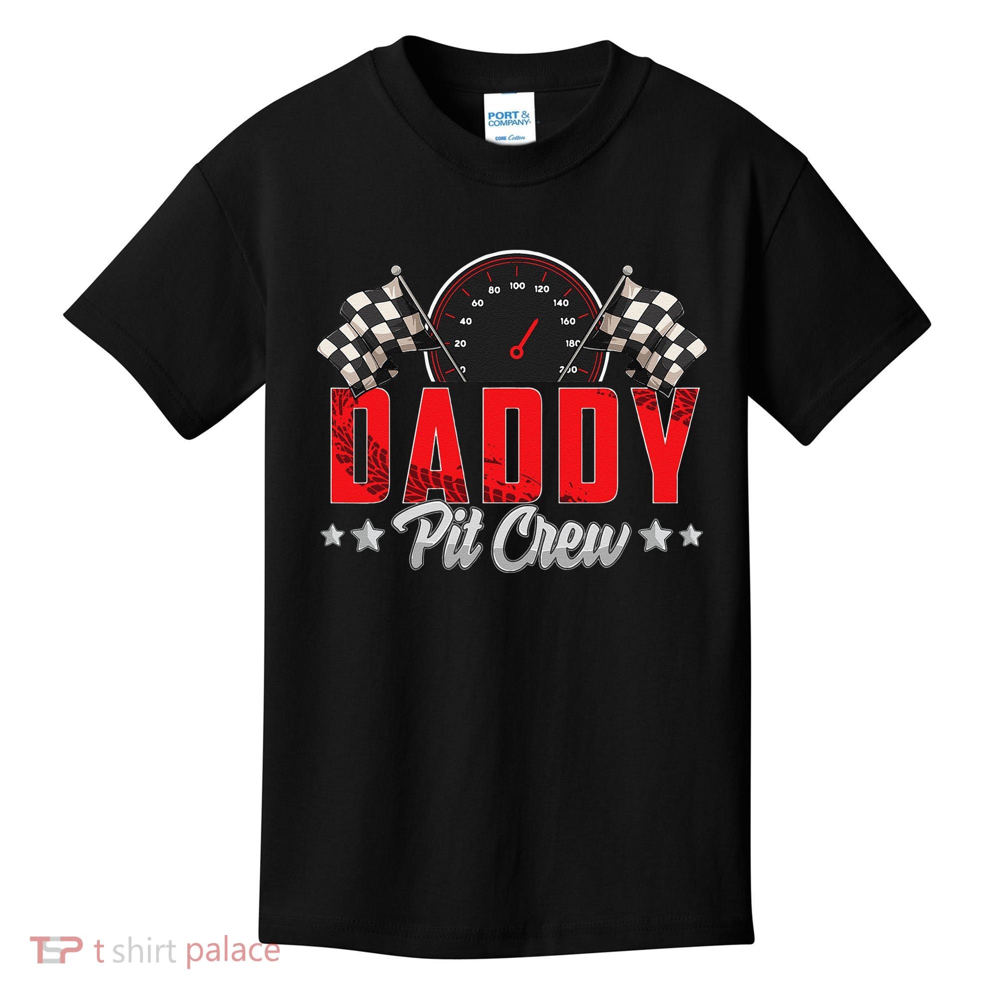 Race Car Birthday Party Racing Family Daddy Pit Crew Kids T-Shirt