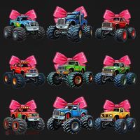 Retro Coquette Bow Monster Truck Coquette Girl For Women Women's Tank Top thumb 5
