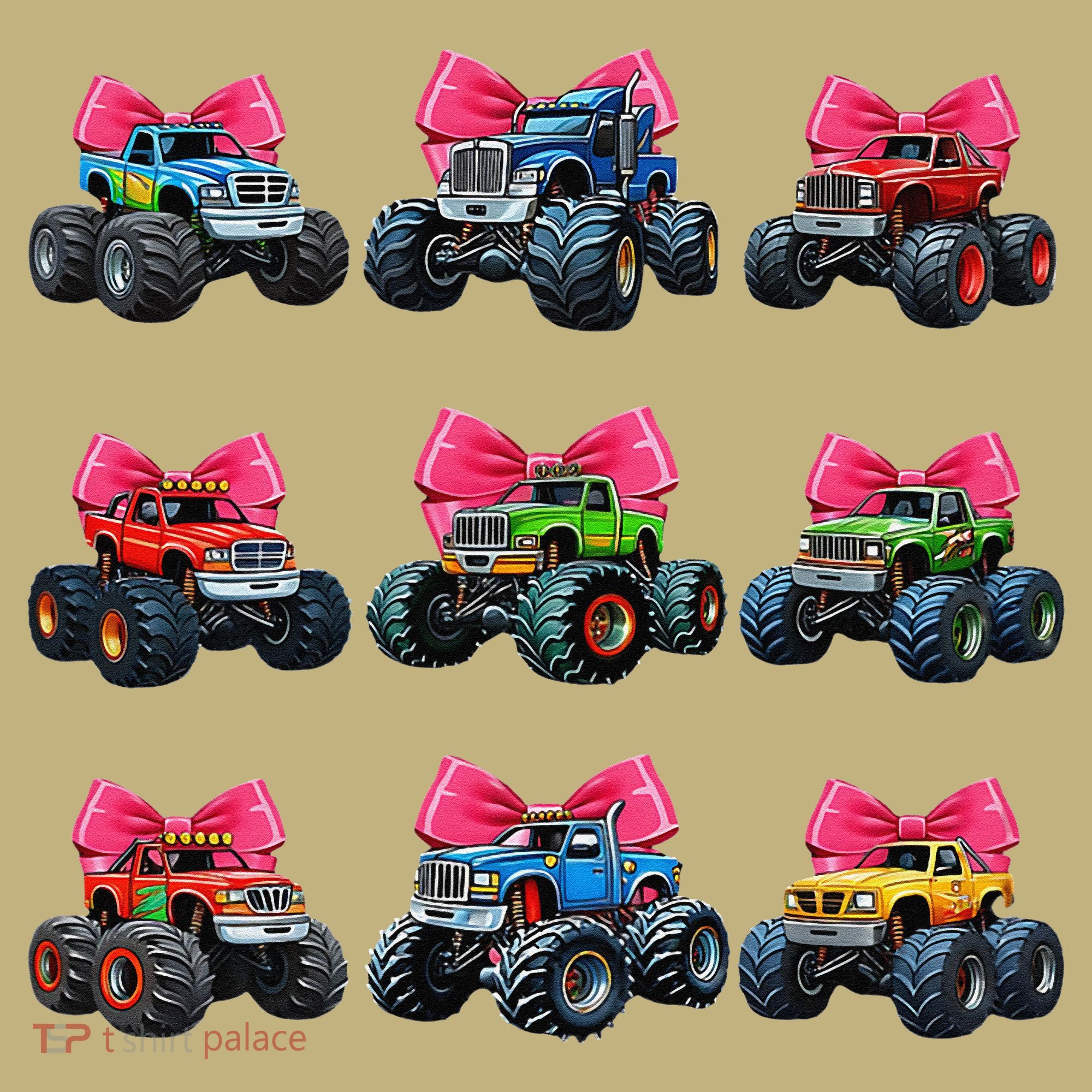 Retro Coquette Bow Monster Truck Coquette Girl For Women Sweatshirt