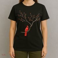 Red Cardinal Bird Lovers Birdwatching Birding Vintage T-Shirt thumb 4