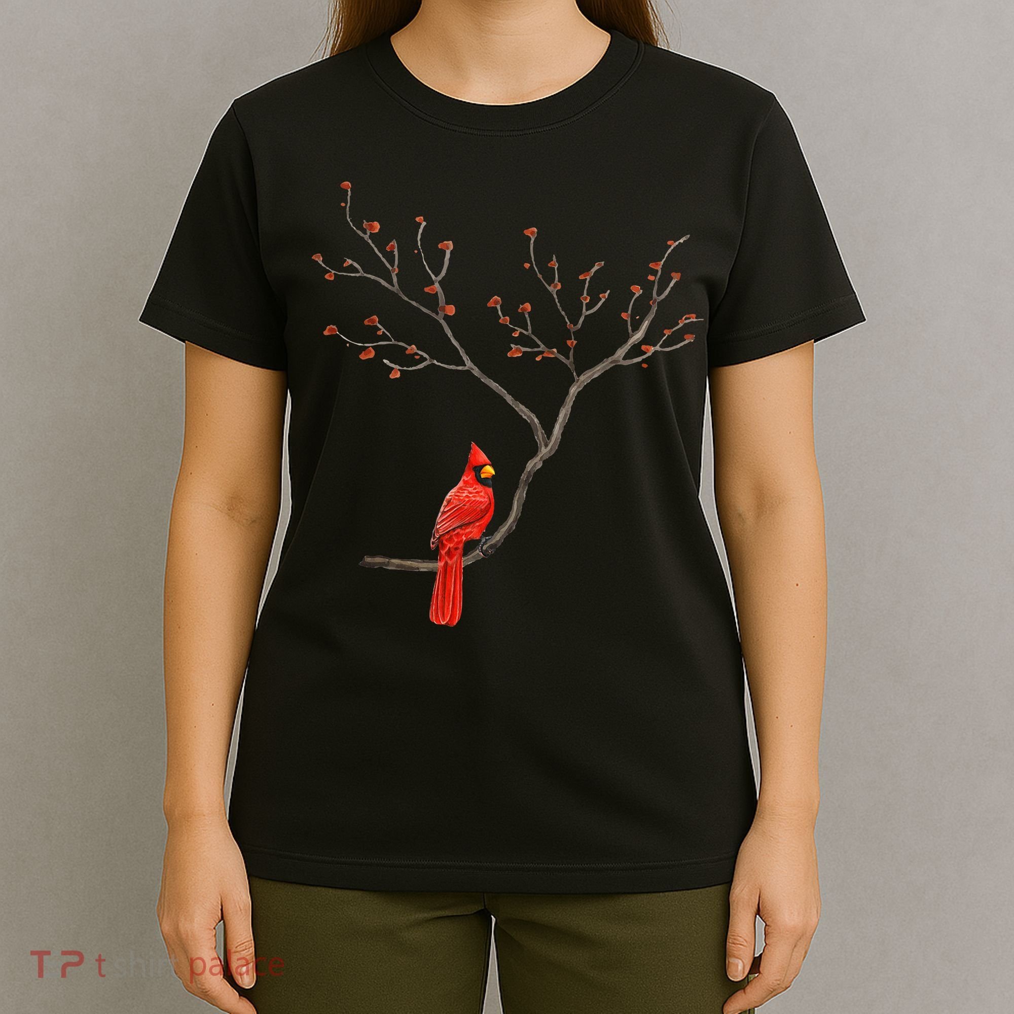 Red Cardinal Bird Lovers Birdwatching Birding Vintage T-Shirt