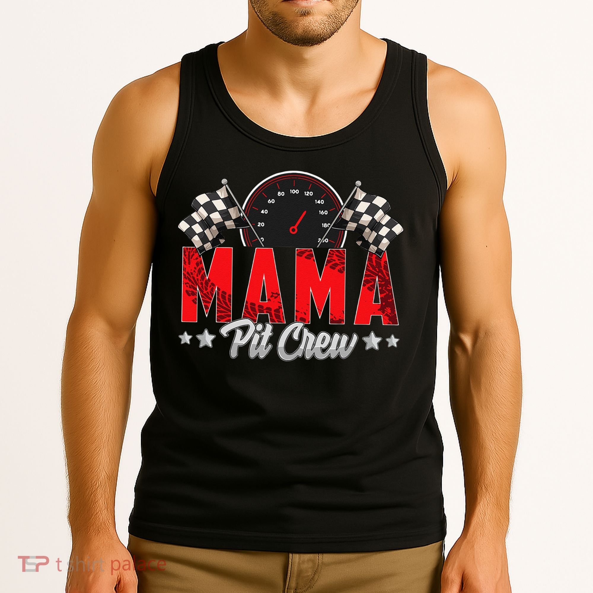 Race Car Birthday Party Racing Family Mama Pit Crew Tank Top